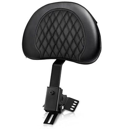 Adjustable Plug-in Driver Rider Backrest Pad Motorcycle Front Custom Mounting Kit Compatible with Harley Touring Models Road King Street Glide Electra Glide Road Glide 1997-2026 - color: Black Bar-Grid