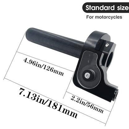 Motorcycle Throttle Grip 7/8" 22mm CNC Aluminum Quick Twister with Throttle Cable for KLX CR CRF EXC XR CRF50 CRF230 50 110 125 230 250 Dirt Pit Bike Motocross Motorbike Quad ATV - color: Style-B-Black