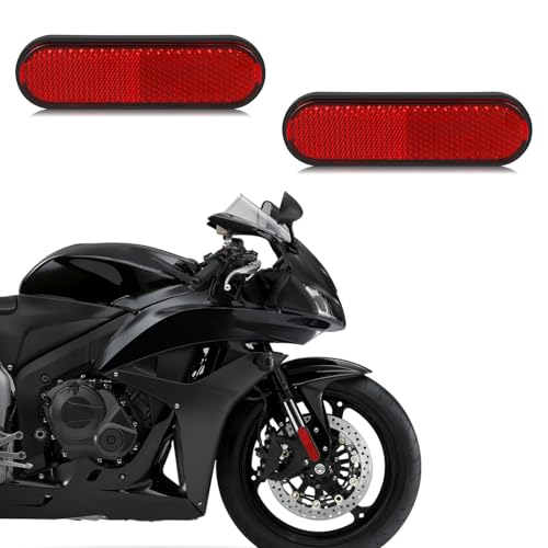 Universal Motorcycle Reflectors Red Safety Reflector Reflective Sticker Compatible with Bike, Bicycle, Trailer, Cars, Trucks, Boat, ATV, Dirt Bike, Driveway
