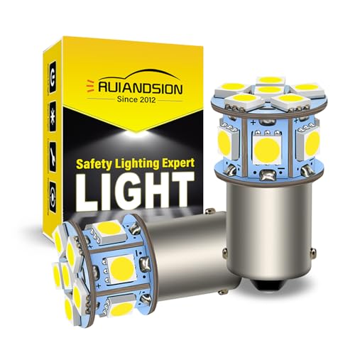 Ruiandsion 1156 Light Bulb 2pcs 6V 1156 BA15S LED Bulb RV Light White 5050 12SMD for Back Up Reverse Turn Signal Tail Lights,Non-polarity - color: White, size: 1156/BA15S