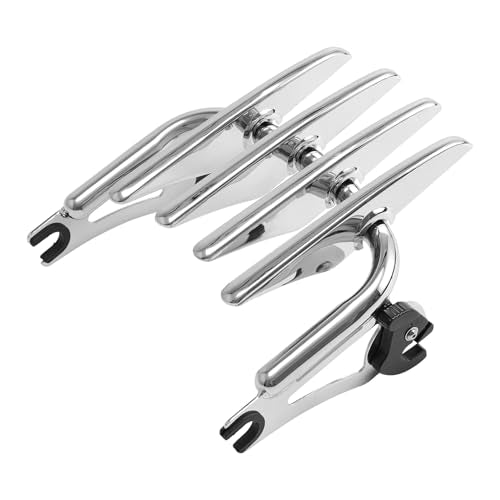 XFMT Motorcycle Chrome Detachable Stealth Two-Up Luggage Rack for Harley Touring Road King Street Glide Road Glide Electra Glide 2009-Later - color: Stealth Luggage Rack-Chrome