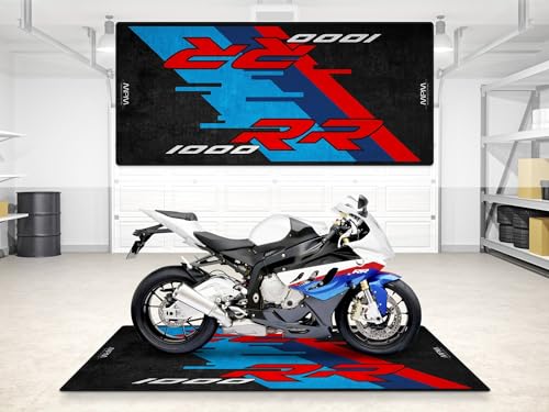 Parking Mat for S1000RR Motorcycle Model, Display and Pit Mat, Washable Non-Slip Garage and Showroom Floor Carpet (Size 2: 102 x 47/260 x 120 cm) - size: 3'11" x 8'6" (Oblong)