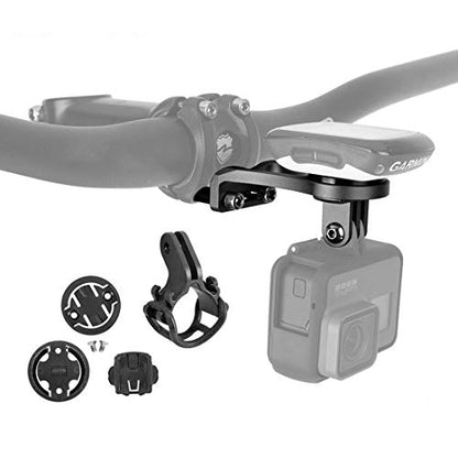 Farbetter Bike Out Front Mount for Garmin Edge, CATEYE, Bryton, Compatible with GoPro Camera, Bike Lights, All Garmin Series 25 130 200 500 510 520 800 810 820 1000 1030 GPS Computer