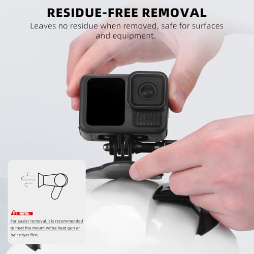 BRDRC Flexible Adhesive Mount for Insta360, 3 Packs Helmet Sticky Mount Kit with Safety Buckle for GoPro, Insta 360 X5 X4 GO 3S Ace Pro 2, for DJI Action 5 Pro 4 3 Accessories