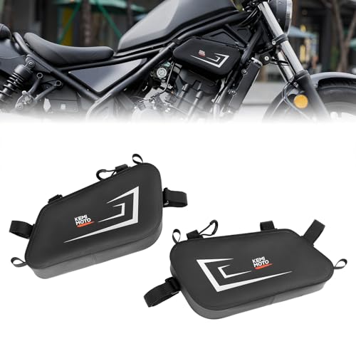 KEMIMOTO Motorcycle Side Bag, Tool Bag with Fully waterproof design & Air-Tight Zipper, Compatible with Rebel 300/500 (2017-2026) Universal Motorcycle Frame Bag 2Pcs - style: Tpu-1 Pair