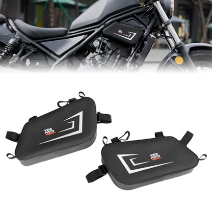KEMIMOTO Motorcycle Side Bag, Tool Bag with Fully waterproof design & Air-Tight Zipper, Compatible with Rebel 300/500 (2017-2026) Universal Motorcycle Frame Bag 2Pcs - style: Tpu-1 Pair