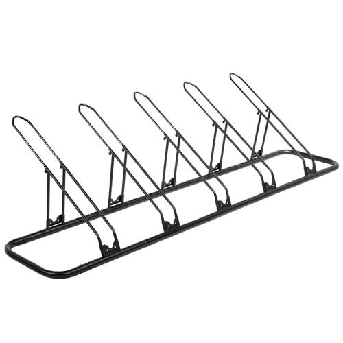 CyclingDeal Bicycle Floor Parking Rack Stand - for Mountain MTB Road Bike - Indoor Home Garage Storage - Adjustable 5 Bikes - size: 5 Bikes, style: Adjustable