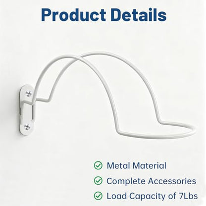 4 Pcs Helmet Holder Wall Mount, Wall Mounted Motorcycle Helmet Hook Rack with Screws for Equestrian Motorcycle Hat Rack (White) - color: White