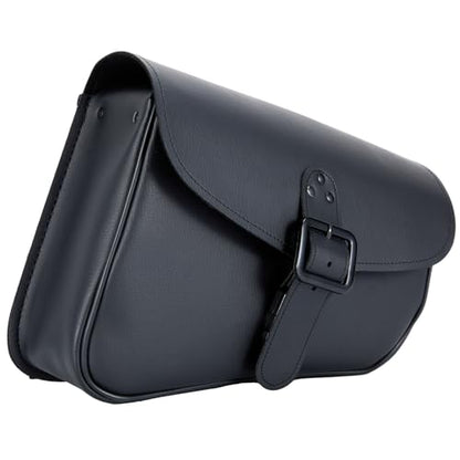 Motorcycle Swingarm Bag with Black Synthetic Leather, Swing Arm Bag Motorcycle Saddlebag Left Side Tool Bag Fit for Softail / Triangulated Swingarm Models Dyna Low Rider Fat Bob, An Adjustable Strap - size: Medium to Large
