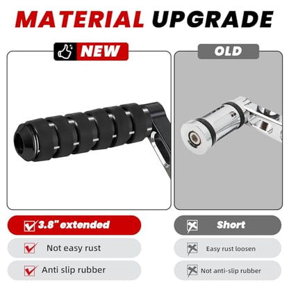 Motorcycle 3.8" Extended Shifter Peg, Heel Toe Shifter Pegs Fit For Harley Davidson Sportster FL Softail Touring Street Glide Road Glide Road King Trike Dyna, Black - size: Black-1pcs