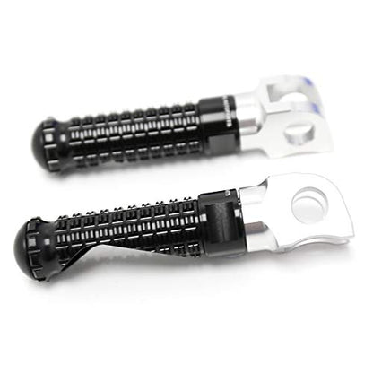 MC MOTOPARTS MPRO Black CNC Rider Foot Pegs Compatible with YZF R1 00-21 YZF R6 03-19 05 06 07 08 09 10 11 12 13 14 15 16 17 YZF R1M 15-21 R1S 16-19 20 21 22 - color: Black, size: No Extension