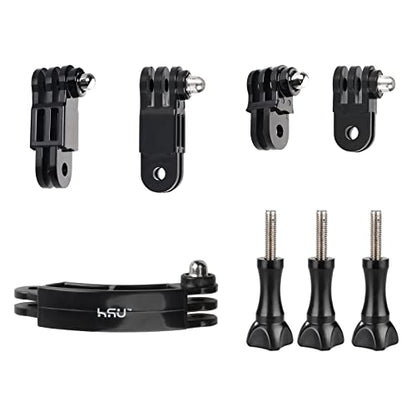 HSU Basic Adapter Grab Bag for GoPro - 13pcs Kit Including Quick Release Buckle, J-Hook Buckle, 3-Way Pivot Arms, Tripod Mount, Curved Extension Arm and Thumbscrews