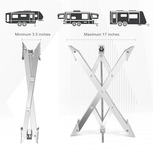 RV Stabilizer Wheel Chock XL Fit 3.5” to 17” Camper Wheel Chock Stabilizer Scissor with Accessories Pair for Travel Trailer, Heavy Duty Tire Wheel Chock Scissor Large Locking X Chock, 2Pack - size: XL 17inch 2pc