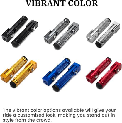 XINGWU M8 Motorcycle Foot Pegs 90 Degree Foldable Footpegs CNC Anti-Skid Footrest Universal for Yamaha Honda Suzuki Aprilia Electric Car Motorbike Mini Bike Dirt Pit Bike Passenger Pedal (Red) - color: Red