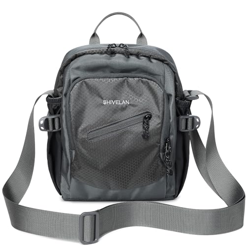 Nylon Crossbody Travel Bag for Women & Men Multi functional outdoor sports shoulder bag for travel、sports、hiking etc - color: Grey
