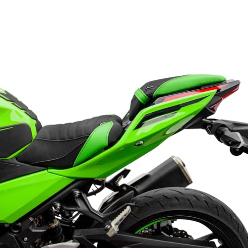 Motorcycle Ninja 400 Z400 Front Driver Rider Solo Seat Cowls Anti Slip Rear Passenger Seat Covers Cushion Pad for Ka-wasaki Ninja400 Ninja-400 Z 400 Z-400 2018 2019 2020 2021 2022 2023 (Green-Rear) - color: Green-Rear