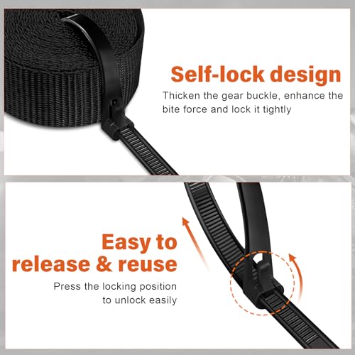 Haccoplanet Ratchet Tie Down Straps, 2340lb Break Strength, 4pc 1inch x 16FT Tie Down Strap Set with Padded Handles & Coated S Hook W/Safety Clip, Cargo Strap Tie Down for Motorcycle, Truck (Black) - color: Black