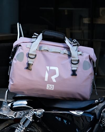 IRON JIA'S Motorcycle Dry Bag - Waterproof Duffle & Luggage Tail Bag Saddle Bags with Roll Top Closure, Shoulder Straps, Inner Pocket and Mesh Pocket (Purple, 30L) - color: Purple, size: 30L