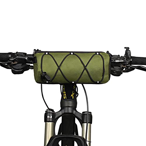 KOSIBATE Bike Handlebar Bag - Bicycle Frame Bag with Shoulder Strap, Mountain & Road Bikes (Green) - color: Green
