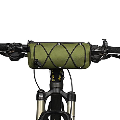 KOSIBATE Bike Handlebar Bag - Bicycle Frame Bag with Shoulder Strap, Mountain & Road Bikes (Green) - color: Green
