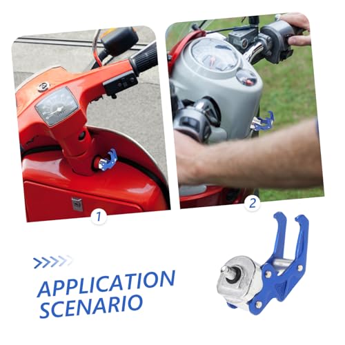 PRETYZOOM Helmet Handlebar Hook Motorcycle Scooter Hanger Aluminum Alloy Holder for Cycling Helmets - color: Blue