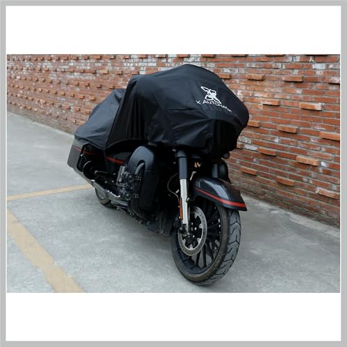 Motorcycle Cover Lightweight Half Cover Outdoor Waterproof Rain Dust Protector Black XL for Most Full Dress Touring Cruiser Replacement Car Parts