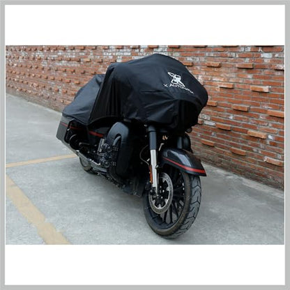 Motorcycle Cover Lightweight Half Cover Outdoor Waterproof Rain Dust Protector Black XL for Most Full Dress Touring Cruiser Replacement Car Parts