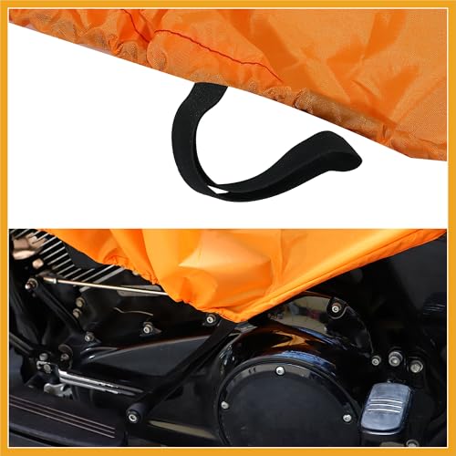 Motorcycle Cover Lightweight Half Cover Outdoor Waterproof Rain Dust Protector Orange XL Size for Most Full Dress Touring Cruiser Durable Material Replacement