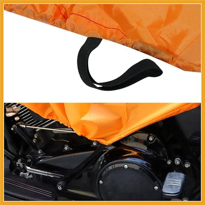 Motorcycle Cover Lightweight Half Cover Outdoor Waterproof Rain Dust Protector Orange XL Size for Most Full Dress Touring Cruiser Durable Material Replacement