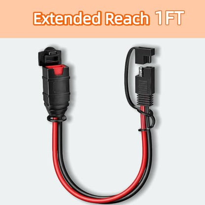 1FT SAE Extension Cable Compatible with NOCO Genius Smart Chargers, 14AWG Pure Copper X-Connect SAE Adapter, Motorcycle ATV UTV Car Battery Charger Harness