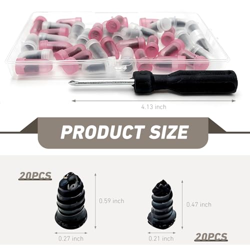 40PCS Car Tire Repair Nails Kit, Vacuum Tire Puncture Repair Screw Tool Kit, Outdoors Self-service Quick Puncture Maintenance Accessories, for Most Cars, Motorcycles, ATVs (Black)