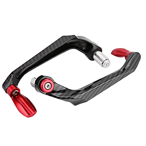 Aramox 7/8inch Universal Motorcycle Handlebar Protector, CNC High Density Aluminum Alloy Brake Handlebar Guard(Red)