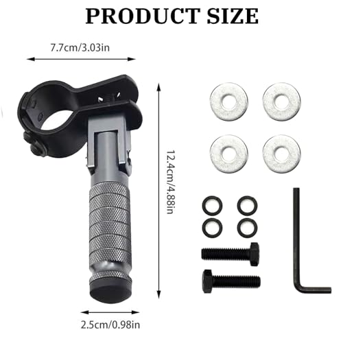 XINGWU M8 Motorcycle Foot Pegs 90 Degree Foldable Footpegs CNC Anti-Skid Footrest Universal for Yamaha Honda Suzuki Aprilia Electric Car Motorbike Mini Bike Dirt Pit Bike Passenger Pedal (Titanium) - color: Titanium