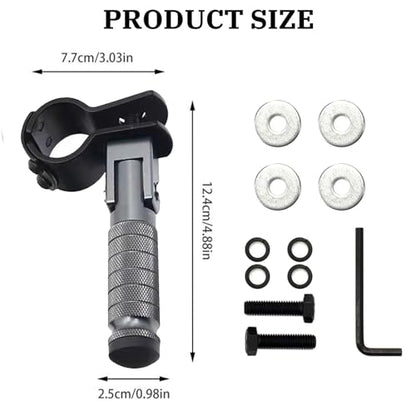 XINGWU M8 Motorcycle Foot Pegs 90 Degree Foldable Footpegs CNC Anti-Skid Footrest Universal for Yamaha Honda Suzuki Aprilia Electric Car Motorbike Mini Bike Dirt Pit Bike Passenger Pedal (Titanium) - color: Titanium