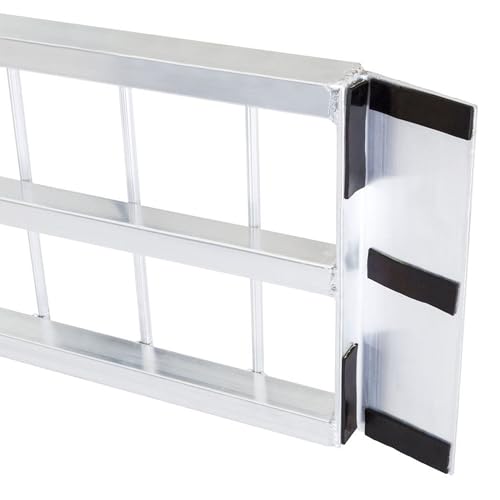 Black Widow Aluminum Folding Motorcycle Ramp for Pickup Trucks, Arched Design, 10’, Silver – Heavy-Duty Portable Automotive Loading Ramps for Truck and Trailer - size: 10 feet