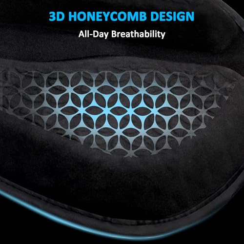 VENROCK Motorcycle Gel Seat Cushion Universal Motorcycle Seat Pad Improved Ventilation Groove Shake Rider Cushion 3D Honeycomb Breathable Structure Shock Absorption Stay Cool Comfortable in Long Rides