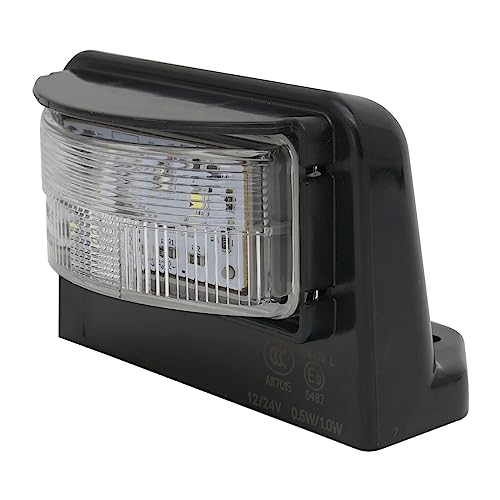 LED License Plate Light for RV Jeep Off-Road Trailer Trucks UTV ATV Boat Number Plate Lamp Trailer Light Waterproof 12V/24V DC License Tag Lights (Black Housing) - size: Black Housing + Light Only