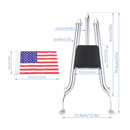 Sissy Bar for Harley Freewheeler/Road Glide 3 2015-2024 (Chromed) | backrest, 38mm steel, rust-proof powder coat. Quick-detach design. Weather-resistant. Bolt-on install, hardware included. - color: Chromed