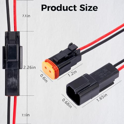 2 Pin DT Connectors Waterproof,2 Wire Connector 16 AWG Automotive Electrical Connector, 2 Pin Male and Female Plug Quick Disconnect Connectors for Car Truck Motorcycle Marine Boat(5 Pairs) - size: DT 2P