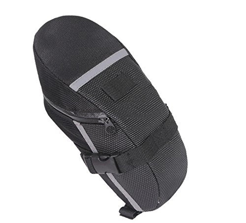 BlueSunshine Bicycle Strap-On Bike Saddle Bag Under Seat Bag Cycling Bag (Black)