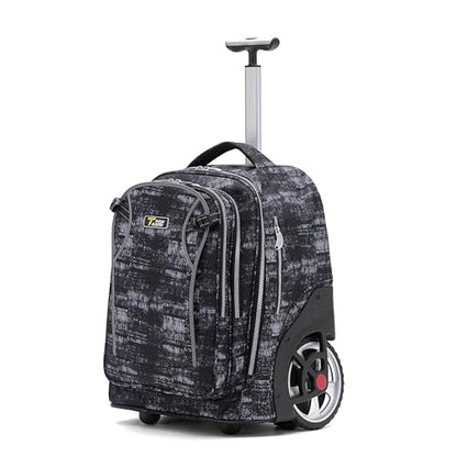 NEW TILAMI 20" Rolling Backpack for Teens Adults, Climbing Stairs Waterproof Backpack with Wheels for School Business Trave Camping with Laptop Compartment, Fit 17 Inch Laptop, Grey Mosaic - color: Grey Mosaic