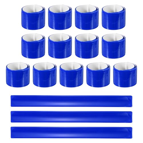 PATIKIL Reflective Arm Bands, High Visibility Bands Reflector Running Gear Snap Bracelet for Night Walking Running Cycling - color: Blue, size: 11.81 x 1.18 Inch ( L * W )