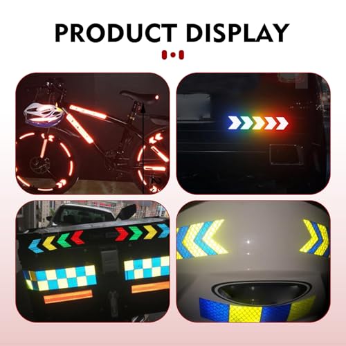 10 PCS Car Arrow Reflective Stickers, 1.97" x 1.81" Waterproof Safety Tapes, High Visibility Night Caution Warning Reflective Stickers, Universal for Most Cars (White) - color: White