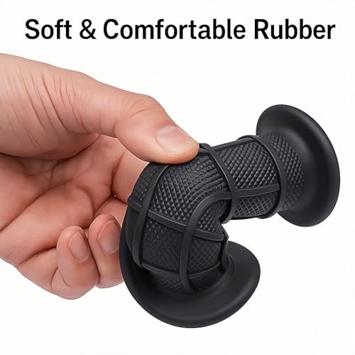 7/8" Dirt Bike Grips for CRF KX KLX YZ YZF RM 125 250 450,Anti-Slip Soft Rubber Handlebar Grips for Pit Bike, Motocross, Off-Road, Mini Bike, 22mm Left / 24mm Right,Black