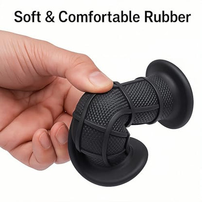 7/8" Dirt Bike Grips for CRF KX KLX YZ YZF RM 125 250 450,Anti-Slip Soft Rubber Handlebar Grips for Pit Bike, Motocross, Off-Road, Mini Bike, 22mm Left / 24mm Right,Black