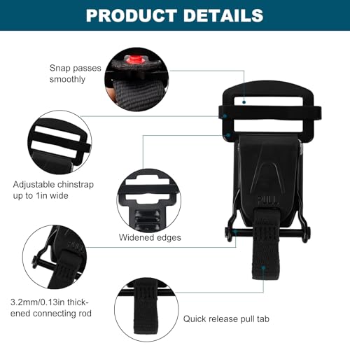 2 Pack Helmet Quick Release Buckle Kit, Motorcycle Helmet Quick Release Chin Strap Clip, Double D-Ring to Insert Buckle Conversion, Carbon Steel Fast Release for Full Half 3/4 Helmets