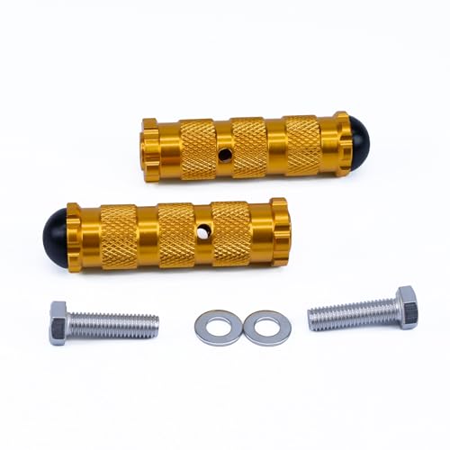 PROCNC Universal Anti-slip 8mm Motorcycle Foot Pegs with Install Bolts Foot Pegs Fit for Aprilla Honda Kawasaki Ducati Suzuki Yamaha Triumph MV etc (Gold) - color: gold