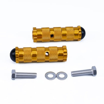 PROCNC Universal Anti-slip 8mm Motorcycle Foot Pegs with Install Bolts Foot Pegs Fit for Aprilla Honda Kawasaki Ducati Suzuki Yamaha Triumph MV etc (Gold) - color: gold