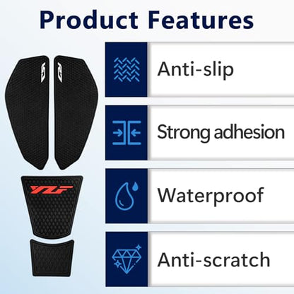 Fuel Tank Pad Protectors for Yamaha YZF-R7 2021-2025, Fuel Tank Pads for YZF R7 Motorcycle Protection, Anti-Slip Pads Fuel Tank Grips Tank Pads, Fuel Tank Stickers