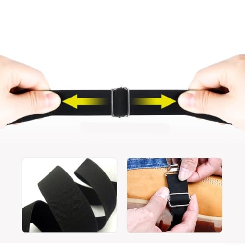 Bike Pant Leg Clamps, Adjustable Cycling Trouser Straps, Stainless Steel Clips with Elastic Band for Riding Hiking Motorcycle, Keep Pants Tucked in